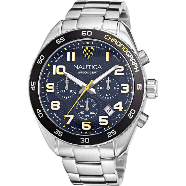 Orologio Nautica Cronografo Uomo Acciaio Blu 46mm Quarzo NAPKBS227