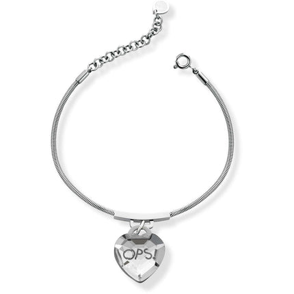 Bracciale Donna OpsObjects OPSBR420 Acciaio Ciondolo Cuore Shiny 30g