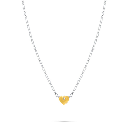 Collana girocollo in acciaio per donna con ciondolo cuore OpsObjects
