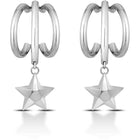 Orecchini Donna OpsObjects OPSOR-620 Acciaio Silver Cerchio Stella Pendente
