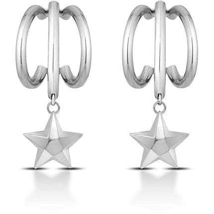 Orecchini Donna OpsObjects OPSOR-620 Acciaio Silver Cerchio Stella