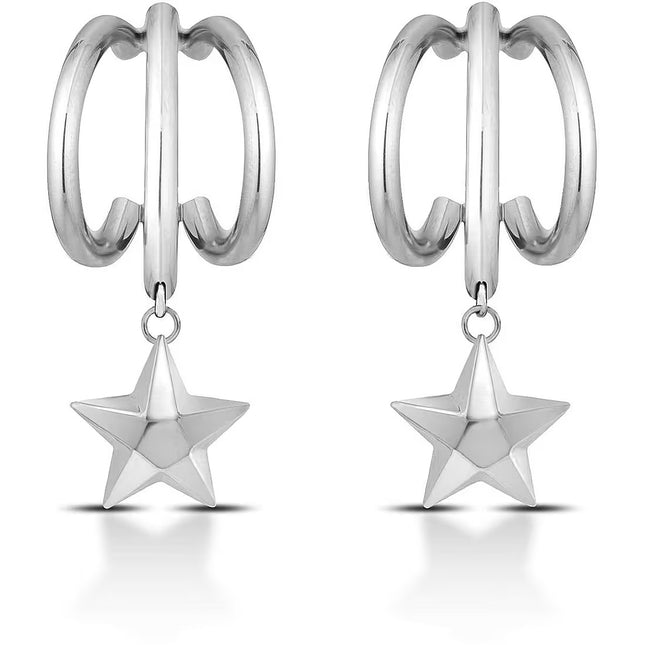 Orecchini Donna OpsObjects OPSOR-620 Acciaio Silver Cerchio Stella