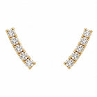 Orecchini Donna Shelly Ear Climber Barra Zirconi 6 Pietre 2,5cm Argento Oro
