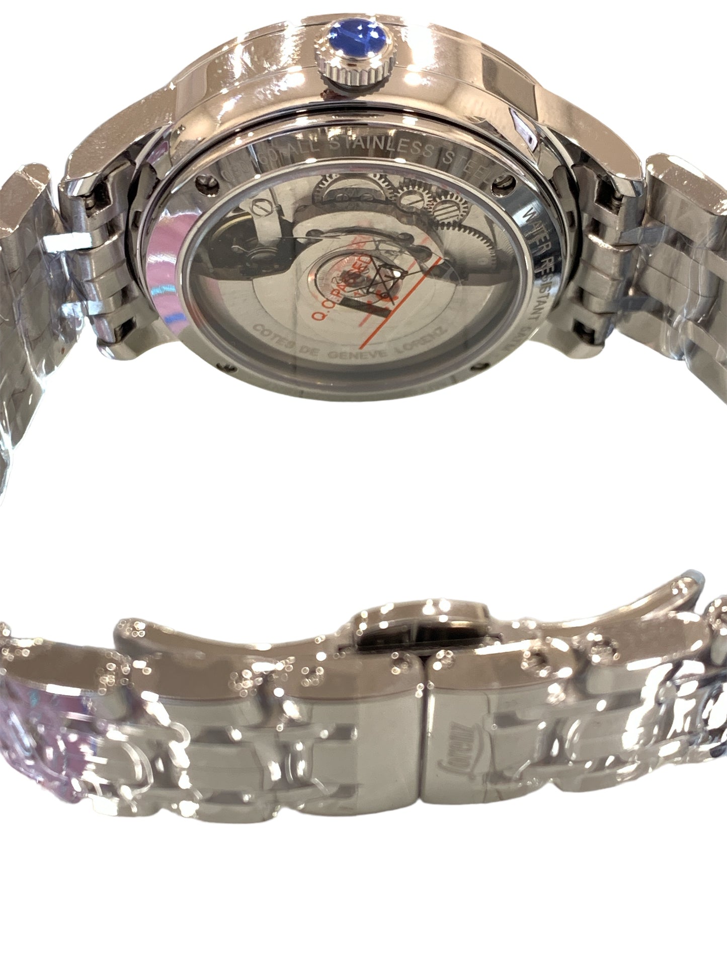 Orologio automatico riserva di carica acciaio data LORENZ nero uomo 30160BB
