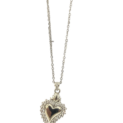 Collana donna con Cuore Sacro donna acciaio Galvanica oro Steel