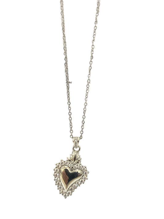 Collana donna con Cuore Sacro donna acciaio Galvanica oro Steel MF