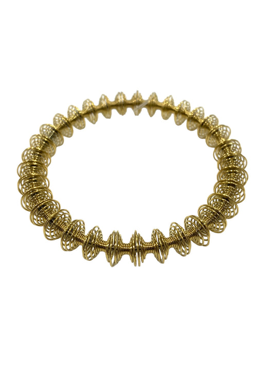 Bracciale Acciaio Steel Gold donna elastico motivi gemetrico MF