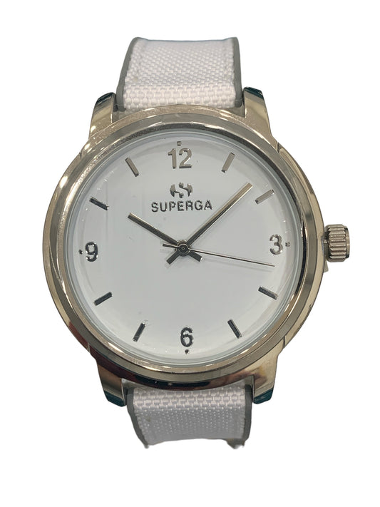 Superga Orologio da polso al quarzo per uomo cinturino in silicone bicolore STC001 Bianco