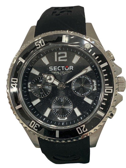 OROLOGIO DA POLSO SECTOR GENT QUARZO UOMO MULTIFUNZIONE SILICONE NERO