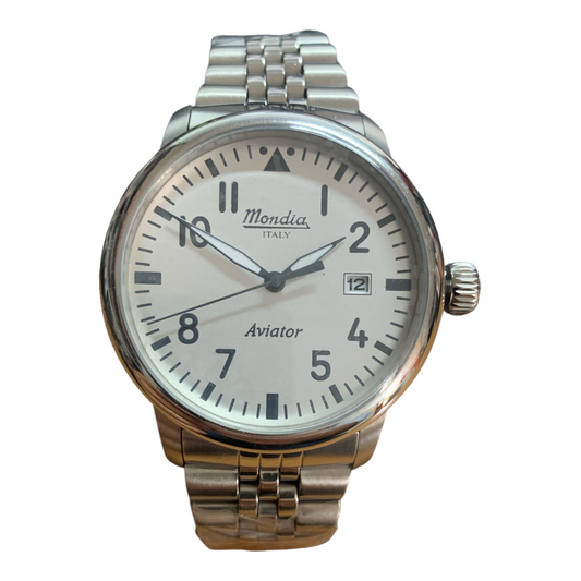 Mondia Zenith Orologio Al Quarzo Aviator In Acciaio Per Uomo Data