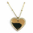 Collana Donna Acciaio Dorato Ciondolo Cuore Grande 3cm