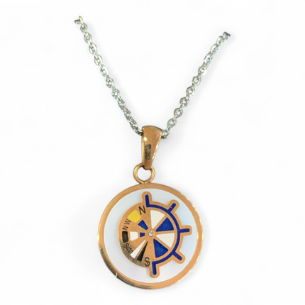 Collana In Acciaio Da Uomo Con Ciondolo Gold E Smalto Mf