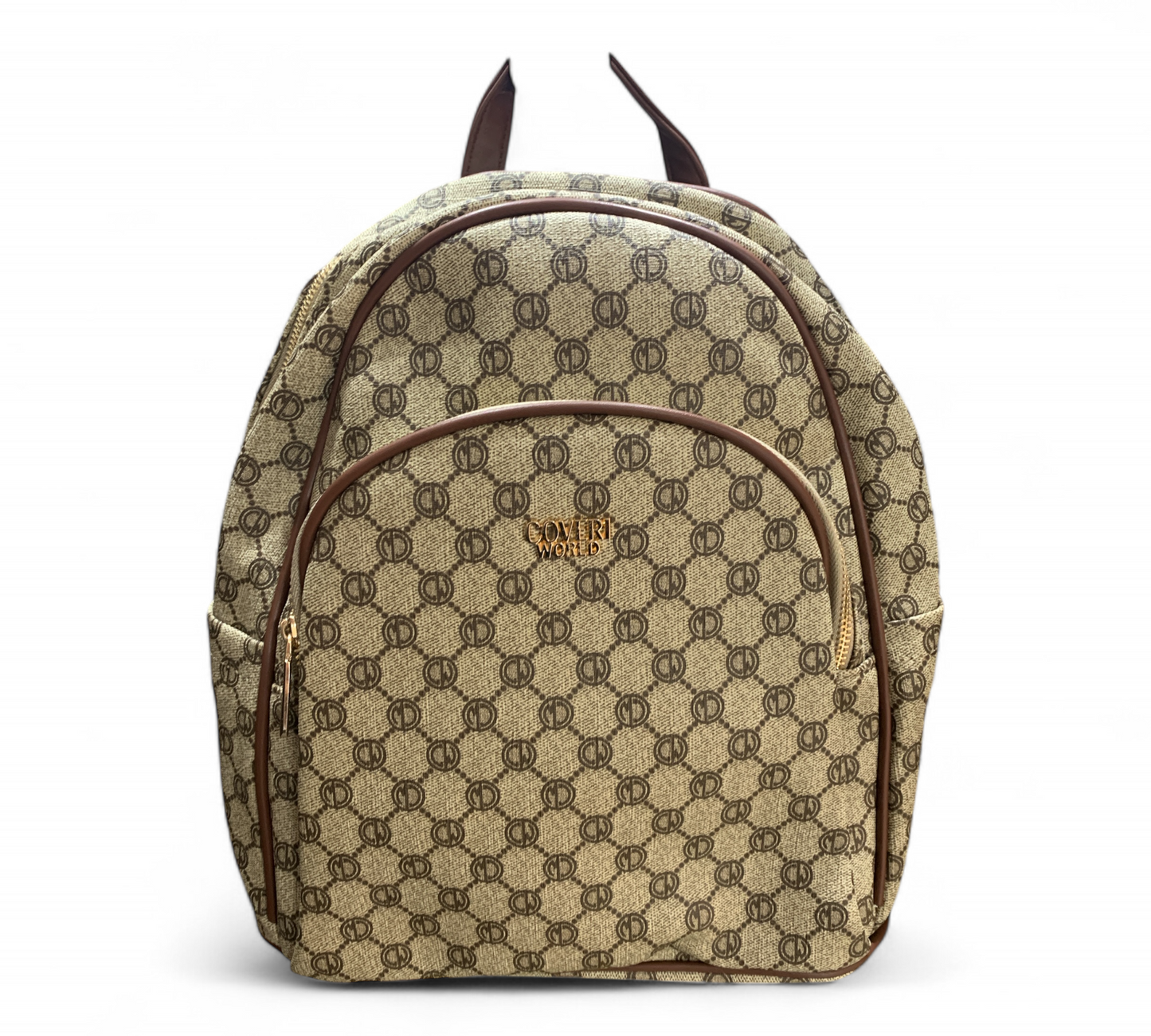Enrico Coveri World Zaino Zainetto In Materiale Sintetico Beige Maniglia Cerniera
