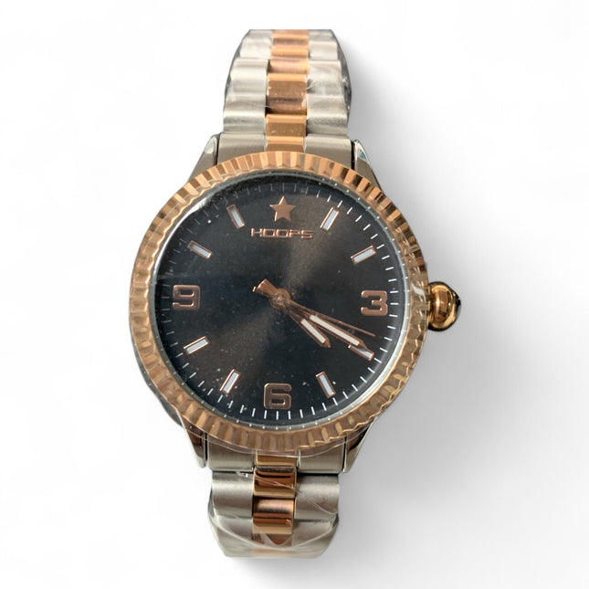 Orologio Donna Hoops Solo Tempo - Bracciale Acciaio E Quadrante Nero Quarzo