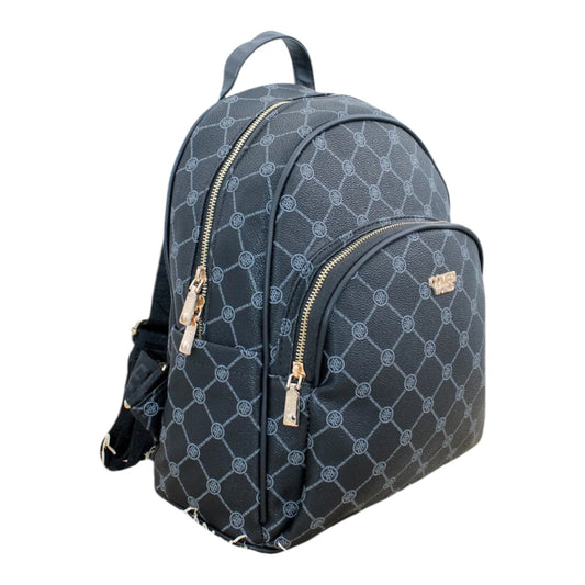 Zaino Zainetto Enrico Coveri World In Ecopelle Nero Monogramma Spallacci Cerniera