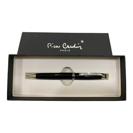 Penna Sfera Pierre Cardin Metallo Nero Logo Elegante Professionale Rotazione