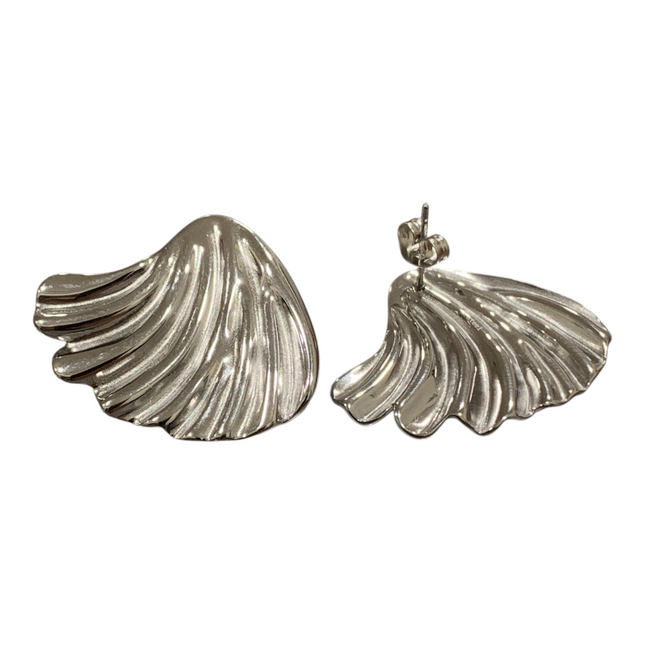 Orecchini Donna Acciaio Argentato Sirena Conchiglia Lobo Design Marino