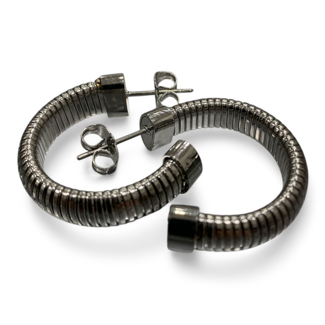 Orecchini a cerchio Spiral in Acciaio Per donna Pendenti Casual Chic