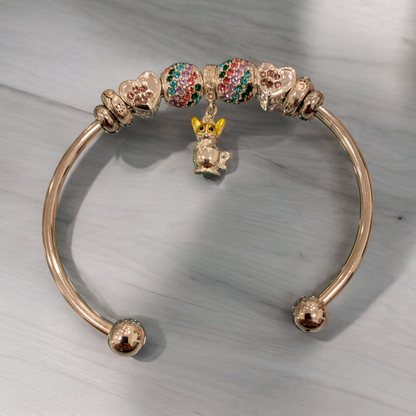 Bracciale Rigido In Metallo Con Charms Applicati E Pendente DIDOFA' Per Donna