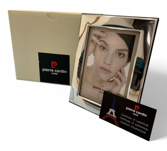 Cornice Portafoto Pierre Cardin Lisse Argento 9x13 cm Originale con Scatola e Certificato