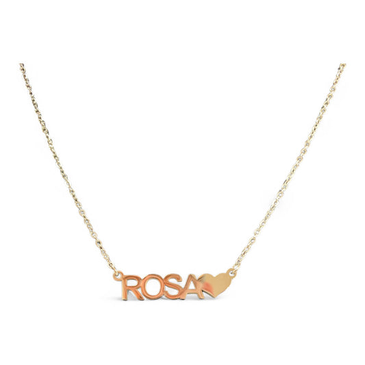 Collana con Nome "ROSA" in Acciaio – Ciondolo con Cuore – Idea Regalo Donna