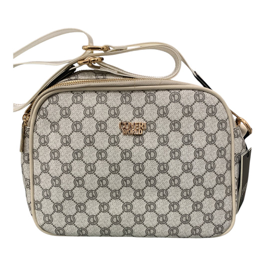 Borsa donna ENRICO Coveri World tracolla doppia zip logo beige con tracolla