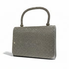 Borsa elegante donna argento con strass clutch cerimonia festa 20x14x6