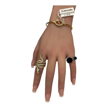 Bracciale Donna 2Jewels Acciaio Dorato Occhio Portafortuna Zirconi Smalto