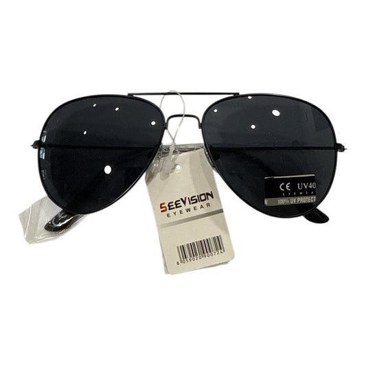 Occhiali da Sole Aviator See Vision Neri Uomo Donna Lenti Scure UV400