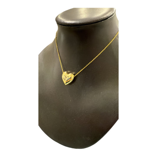 Collana Pendente Cuore Metallo Dorato Catena 45 cm Donna Elegante Vintage