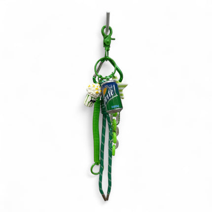 NUOVO Portachiavi Donna con Ciondoli Charms Moschettone Accessorio Borse Zaini