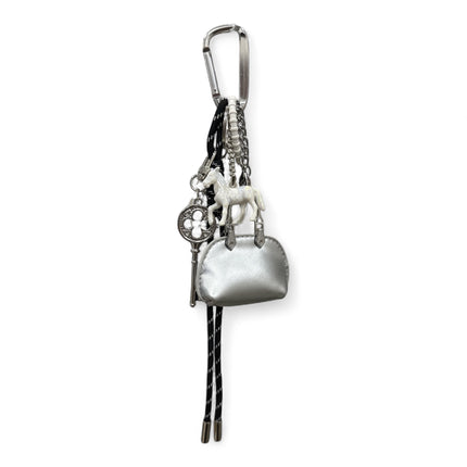 NUOVO Portachiavi Donna con Ciondoli Charms Moschettone Accessorio Borse Zaini