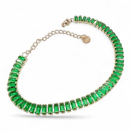 Bracciale Donna Elegante Zirconi Baguette Regolabile – Gioielli Moda Idea Regalo Cerimonia