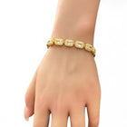 Bracciale Tennis donna elegante zirconi rettangolari argento/oro placcato lusso