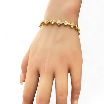 Bracciale Tennis donna elegante cristalli colorati placcato oro/argento moda lusso