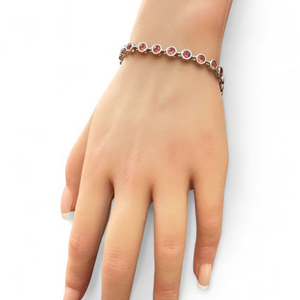 Bracciale Tennis donna elegante cristalli colorati placcato oro/argento moda lusso