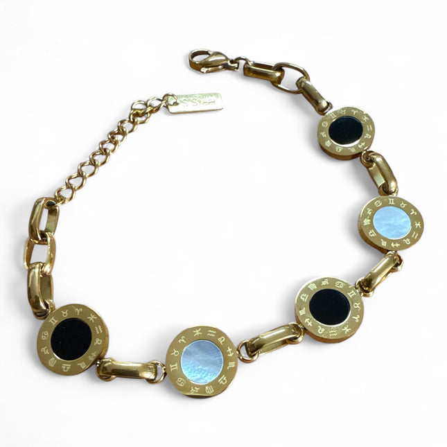 Bracciale Donna Oro/Argento Simboli Zodiacali | Gioiello Elegante Regolabile