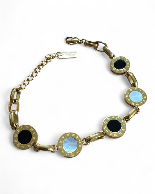 Bracciale Donna Oro/Argento Simboli Zodiacali | Gioiello Elegante Regolabile