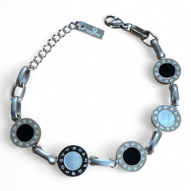 Bracciale Donna Oro/Argento Simboli Zodiacali | Gioiello Elegante Regolabile