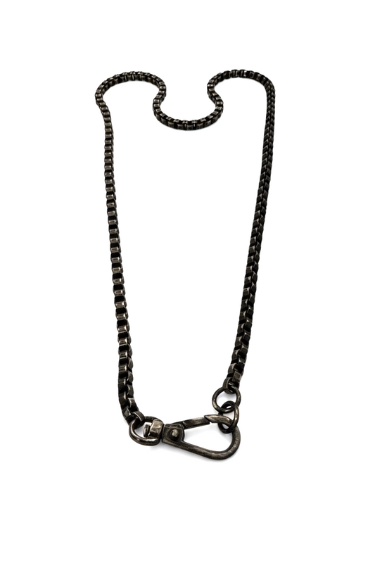 Collana Uomo Acciaio 316L Ipoallergenica con Moschettone — Effetto Vissuto Urban