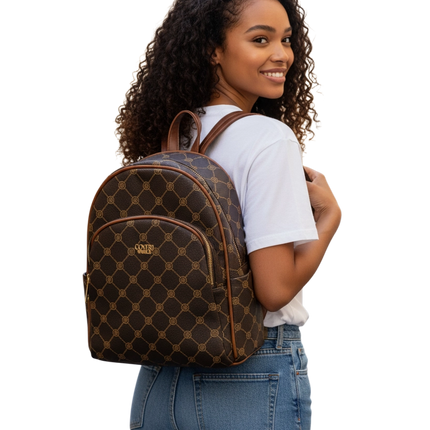 Nuovo Zaino Enrico Coveri World Marrone Unisex Laptop 15" Multi-Tasca
