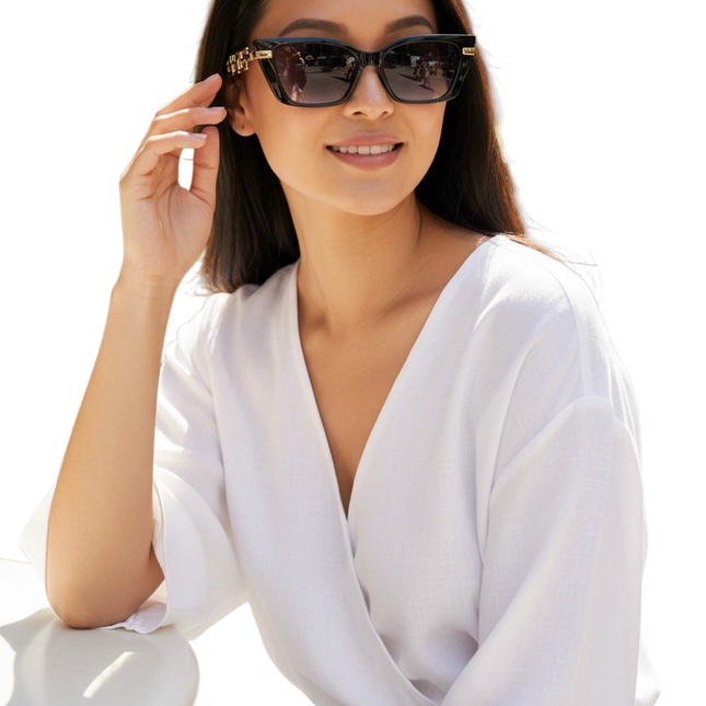 Occhiali da Sole Donna Maxair Neri UV400 Stile Cat Eye Eleganti