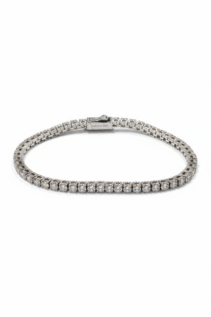 Bracciale Tennis in Acciaio e Cristalli Bianchi per Donna Chiusura a Cursore