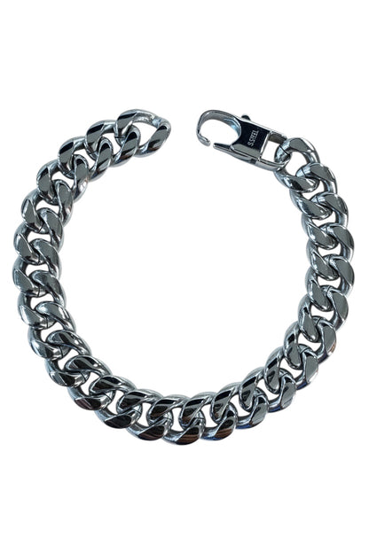 Bracciale uomo catena grumetta in acciaio 316L – acciaio o oro, anallergico