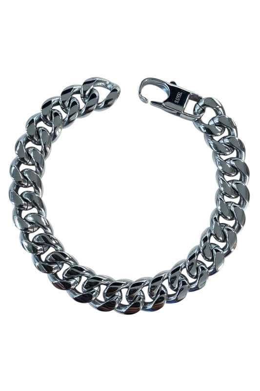 Bracciale uomo catena grumetta in acciaio 316L – acciaio o oro, anallergico