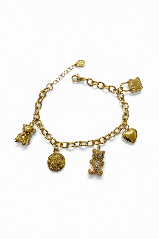 Bracciale Acciaio Donna con Orsetto Daddy - Gioiello Elegante