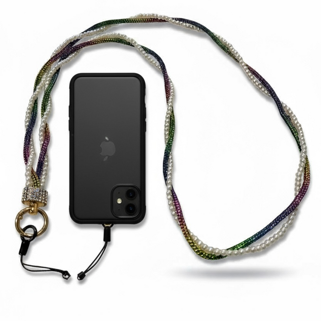 Collana Portacellulare Donna 60cm Tracolla Smartphone Universale Multicolor