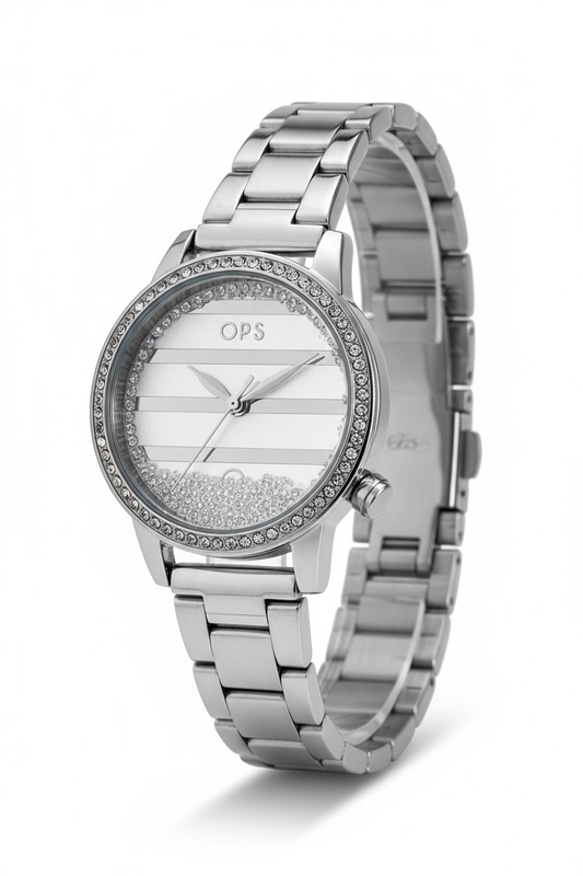Orologio Donna OpsObjects Acciaio Silver con Cristalli Mobili