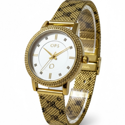 Orologio Donna OpsObjects OPSPW882 Romantic Dream PVD Oro 30mm Quarzo