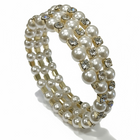 Bracciale Donna Perle Bianche Sintetiche Oro Elastico BR-DONNA-PERLE-BIANCO-01